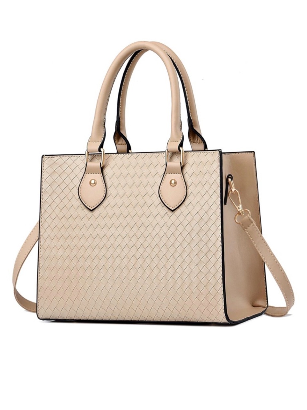 Elegant Leather Woven Handbag